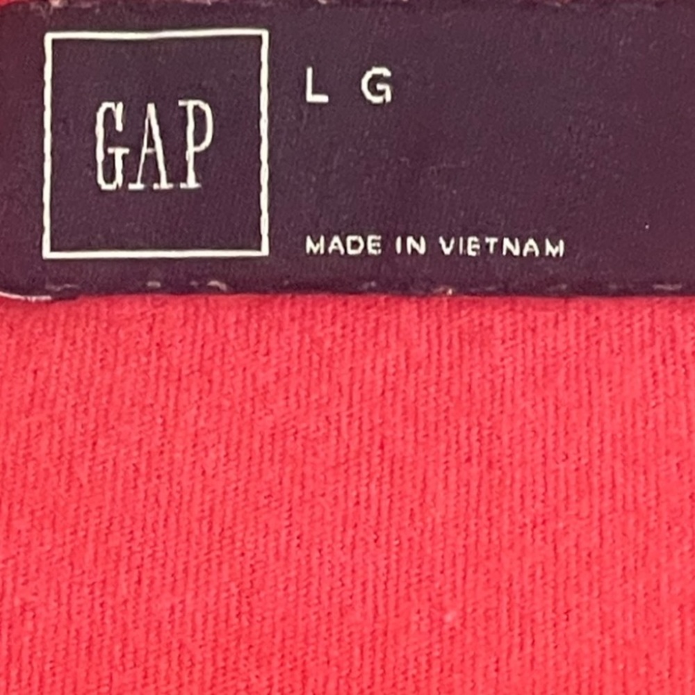 GAP Logo Tee Womens Large Pink White Fabric Gap Logo Relaxed Fit T Shirt - Picture 5 of 6